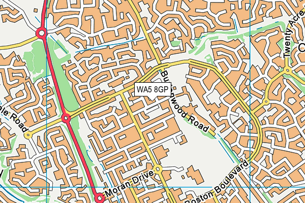 WA5 8GP map - OS VectorMap District (Ordnance Survey)