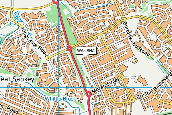WA5 8HA map - OS VectorMap District (Ordnance Survey)