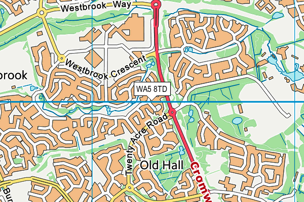 WA5 8TD map - OS VectorMap District (Ordnance Survey)