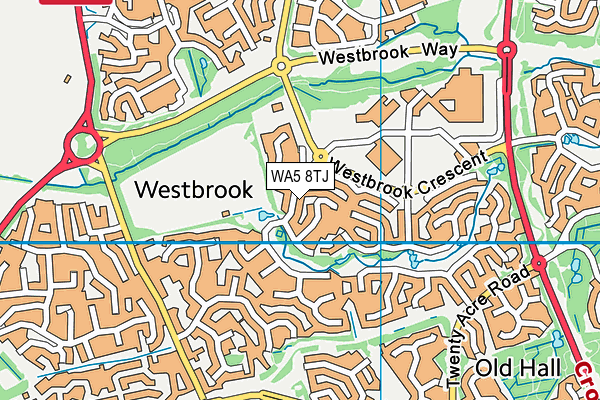 WA5 8TJ map - OS VectorMap District (Ordnance Survey)