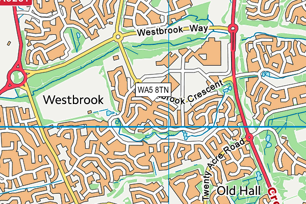 WA5 8TN map - OS VectorMap District (Ordnance Survey)