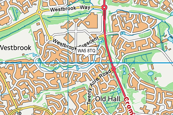 WA5 8TQ map - OS VectorMap District (Ordnance Survey)
