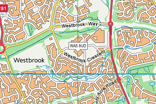 WA5 8UD map - OS VectorMap District (Ordnance Survey)