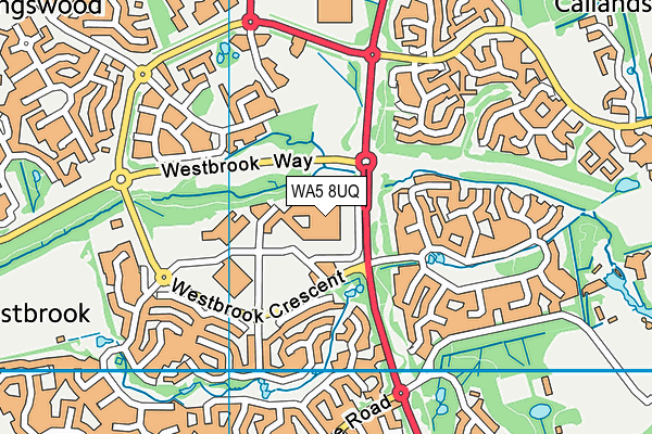 WA5 8UQ map - OS VectorMap District (Ordnance Survey)
