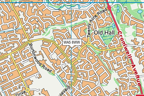 WA5 8WW map - OS VectorMap District (Ordnance Survey)