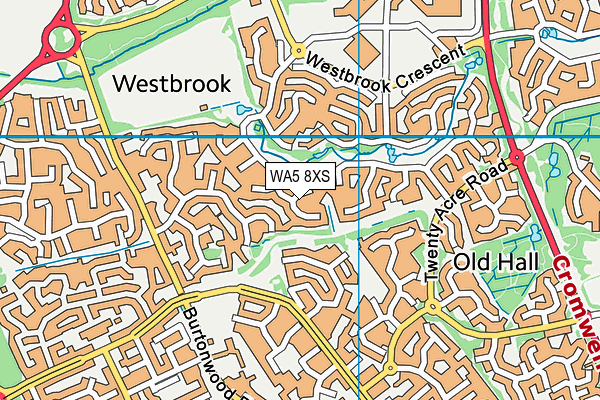 WA5 8XS map - OS VectorMap District (Ordnance Survey)