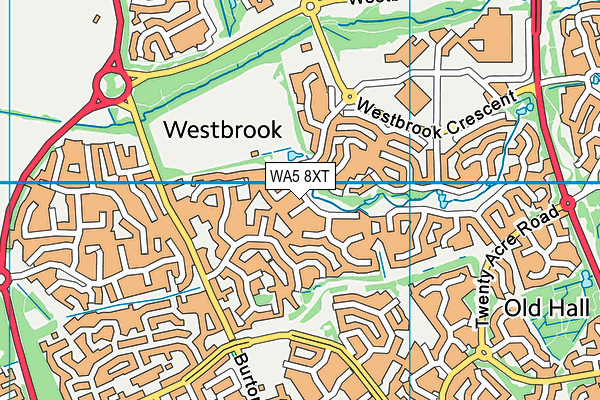 Mary Ann Meadows map (WA5 8XT) - OS VectorMap District (Ordnance Survey)