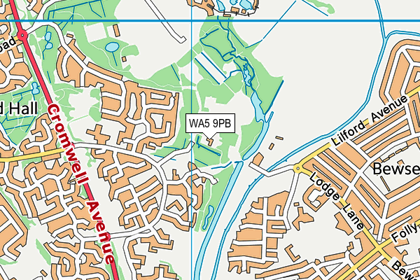 WA5 9PB map - OS VectorMap District (Ordnance Survey)