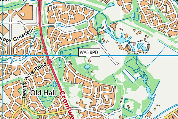WA5 9PD map - OS VectorMap District (Ordnance Survey)