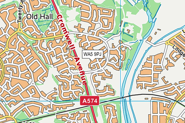 WA5 9PJ map - OS VectorMap District (Ordnance Survey)