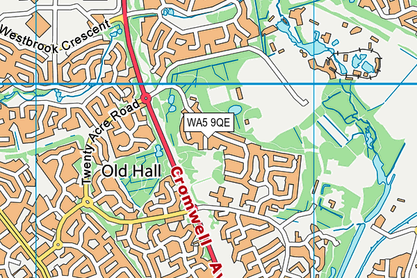WA5 9QE map - OS VectorMap District (Ordnance Survey)