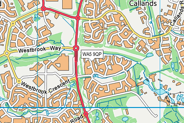 WA5 9QP map - OS VectorMap District (Ordnance Survey)