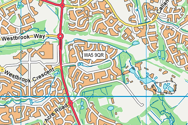 WA5 9QR map - OS VectorMap District (Ordnance Survey)