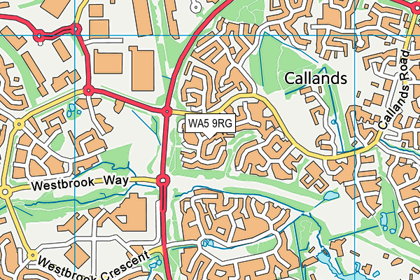 WA5 9RG map - OS VectorMap District (Ordnance Survey)
