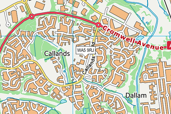Callands Community Primary School map (WA5 9RJ) - OS VectorMap District (Ordnance Survey)