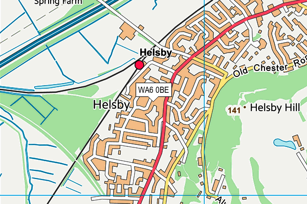 WA6 0BE map - OS VectorMap District (Ordnance Survey)