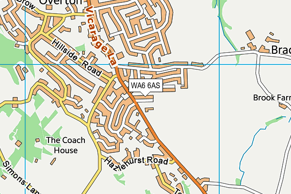WA6 6AS map - OS VectorMap District (Ordnance Survey)
