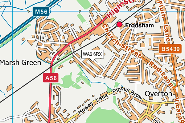 Frodsham Leisure Centre map (WA6 6RX) - OS VectorMap District (Ordnance Survey)