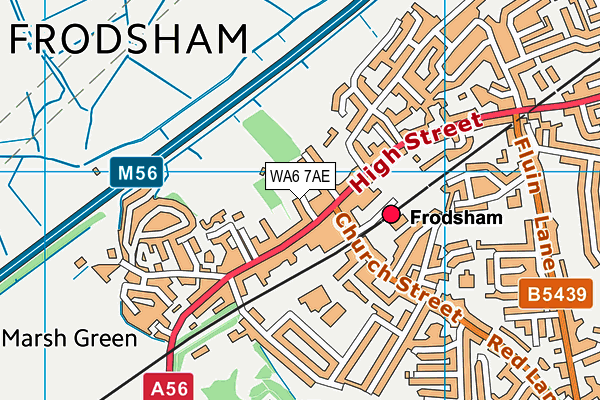 Frodsham Cricket Club map (WA6 7AE) - OS VectorMap District (Ordnance Survey)