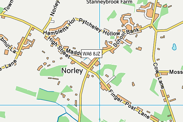 Norley CofE VA Primary School map (WA6 8JZ) - OS VectorMap District (Ordnance Survey)