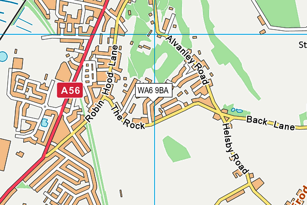 WA6 9BA map - OS VectorMap District (Ordnance Survey)