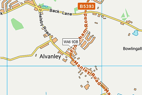 Alvanley Cricket Club map (WA6 9DB) - OS VectorMap District (Ordnance Survey)