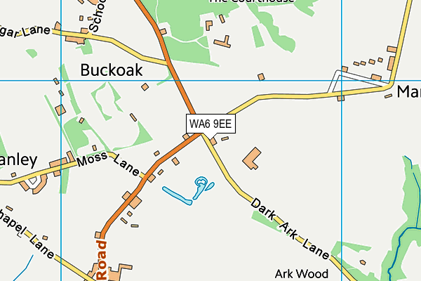 WA6 9EE map - OS VectorMap District (Ordnance Survey)