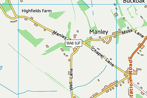 WA6 9JF map - OS VectorMap District (Ordnance Survey)