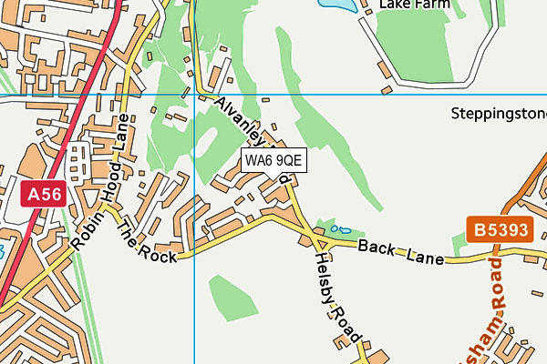 WA6 9QE map - OS VectorMap District (Ordnance Survey)