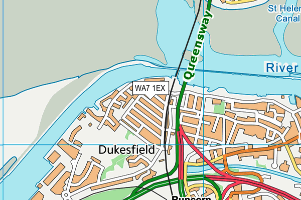 WA7 1EX map - OS VectorMap District (Ordnance Survey)
