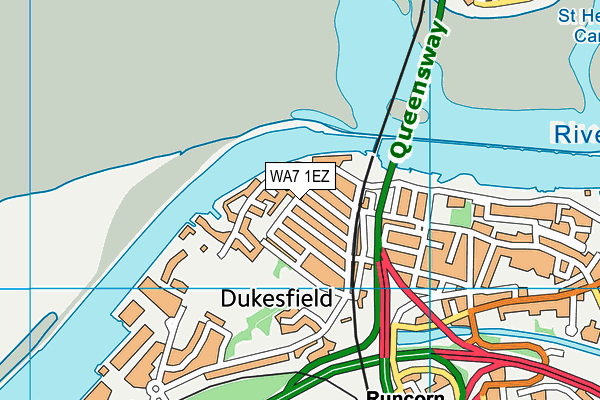 WA7 1EZ map - OS VectorMap District (Ordnance Survey)