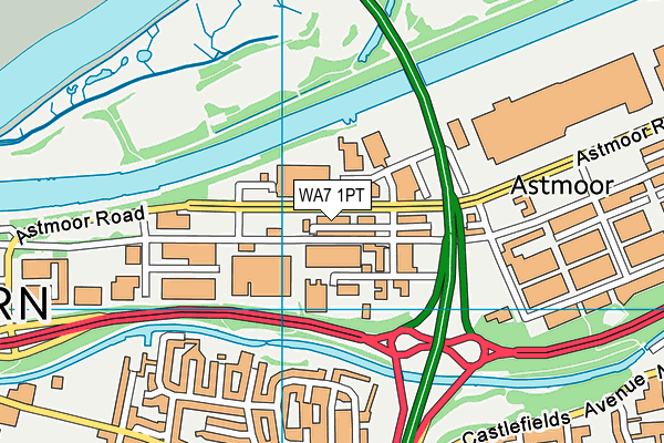 WA7 1PT map - OS VectorMap District (Ordnance Survey)