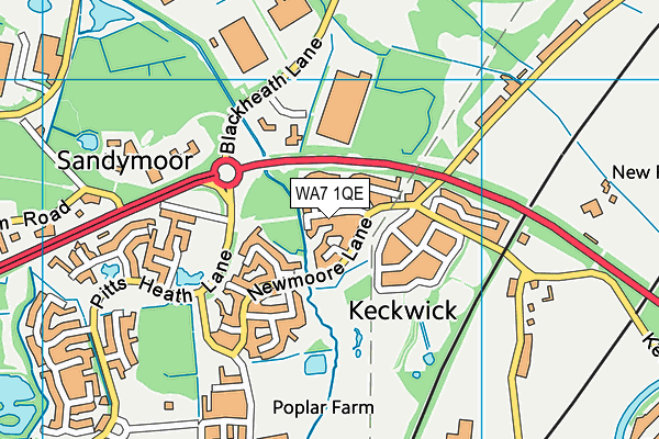 WA7 1QE map - OS VectorMap District (Ordnance Survey)