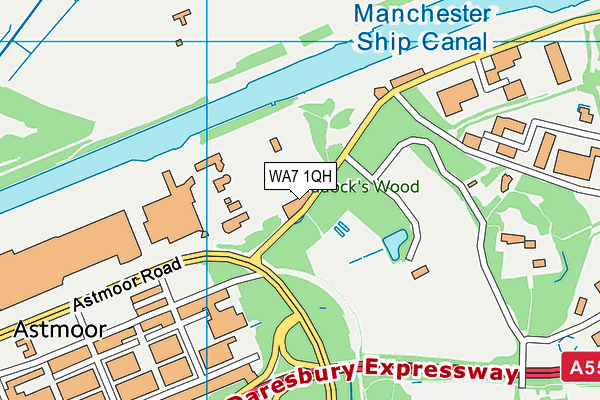 Haddocks Wood Playing Fields map (WA7 1QH) - OS VectorMap District (Ordnance Survey)