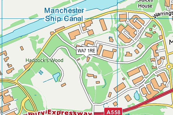 WA7 1RE map - OS VectorMap District (Ordnance Survey)