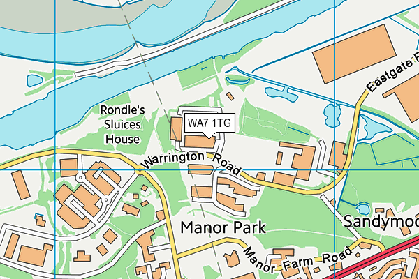 WA7 1TG map - OS VectorMap District (Ordnance Survey)
