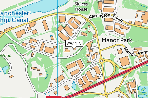 WA7 1TS map - OS VectorMap District (Ordnance Survey)