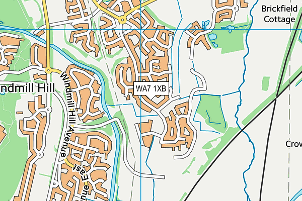 WA7 1XB map - OS VectorMap District (Ordnance Survey)