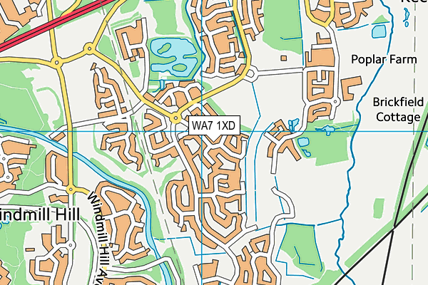 WA7 1XD map - OS VectorMap District (Ordnance Survey)