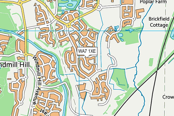 WA7 1XE map - OS VectorMap District (Ordnance Survey)