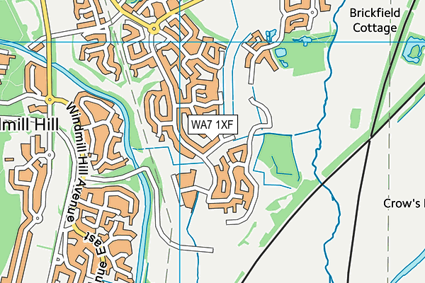 WA7 1XF map - OS VectorMap District (Ordnance Survey)