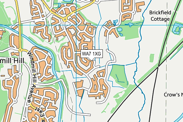 WA7 1XG map - OS VectorMap District (Ordnance Survey)
