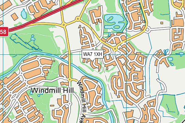 WA7 1XH map - OS VectorMap District (Ordnance Survey)