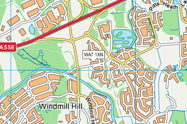 WA7 1XN map - OS VectorMap District (Ordnance Survey)
