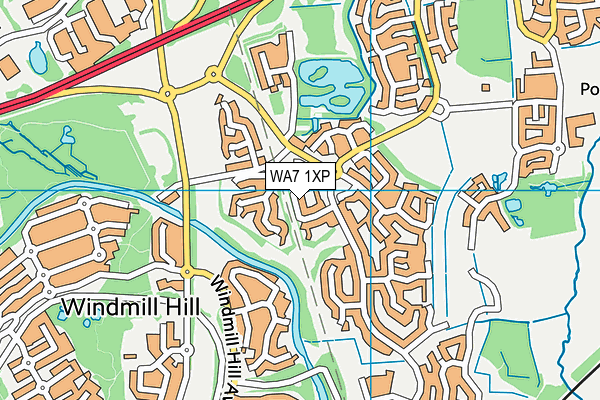 WA7 1XP map - OS VectorMap District (Ordnance Survey)