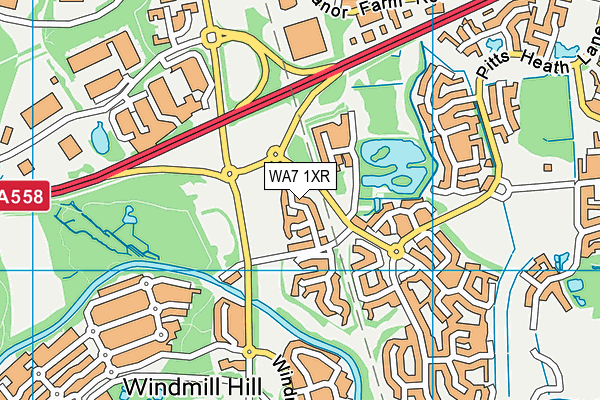 WA7 1XR map - OS VectorMap District (Ordnance Survey)