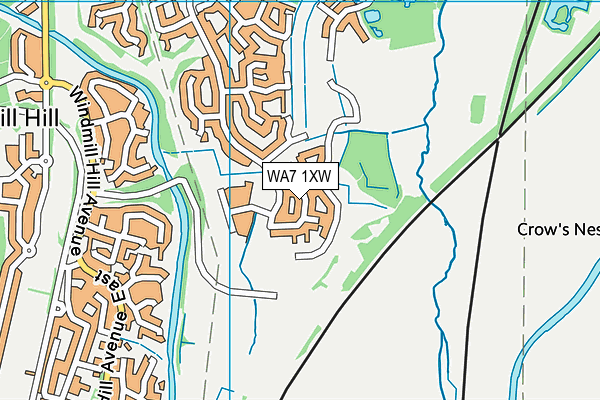 WA7 1XW map - OS VectorMap District (Ordnance Survey)