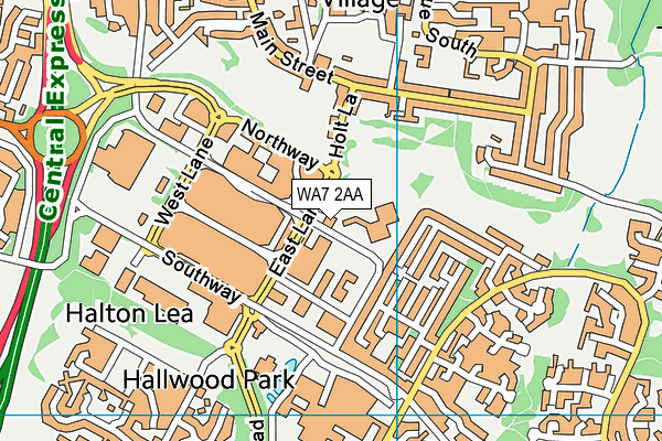 WA7 2AA map - OS VectorMap District (Ordnance Survey)