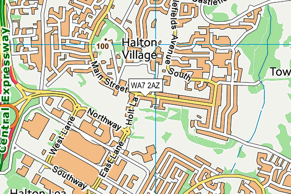 WA7 2AZ map - OS VectorMap District (Ordnance Survey)