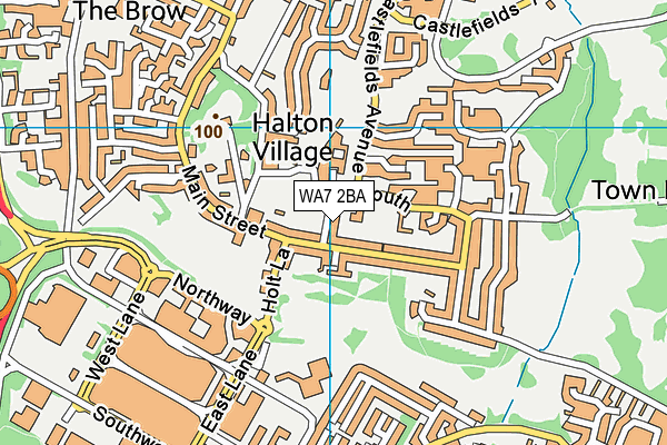 WA7 2BA map - OS VectorMap District (Ordnance Survey)